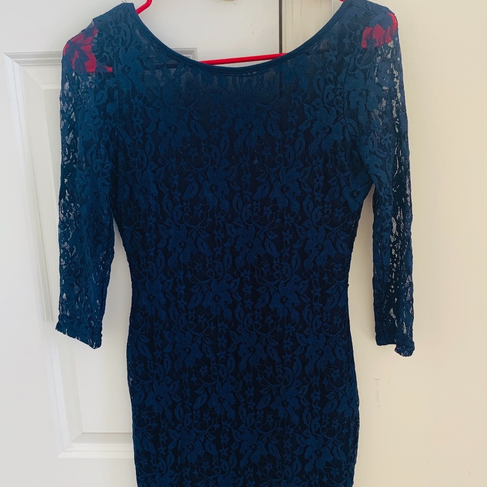 Blue lace dress